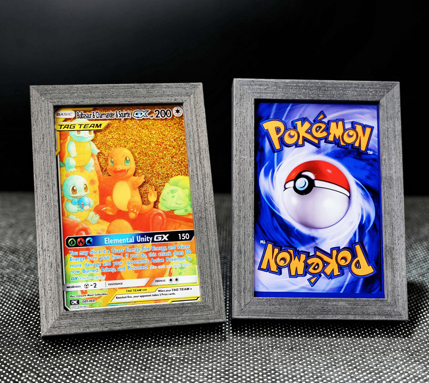 Bulbasaur & Charmander & Squirtle Pokémon Card Quicksand Photo Frame